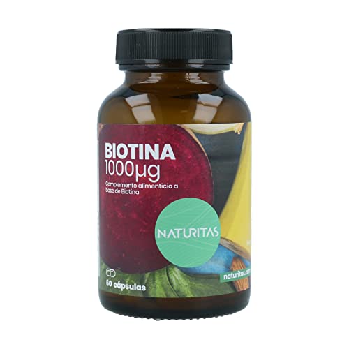 Biotina 1000 mg 60 Cápsulas Naturitas Essentials | Metabolismo normal de los macronutrientes | Mantiene la piel y el cabello sano | Complemento alimenticio