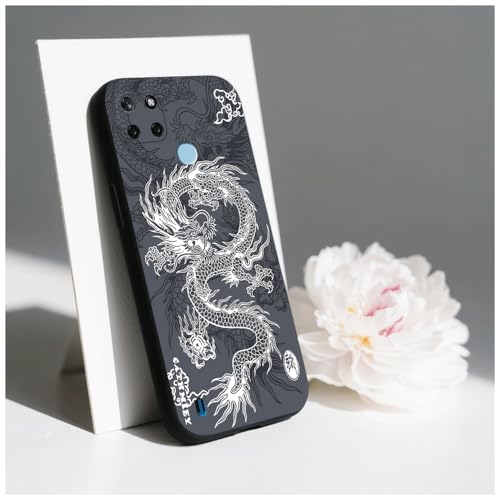 PAIXIKYZ Compatible con Realme C21Y/Realme C25Y Funda Suave TPU Antichoque Dibujo Dragón