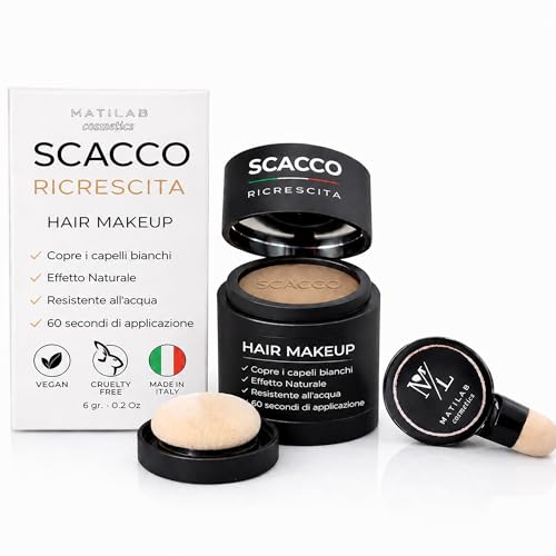 Scacco Ricrescita, Polvere Ritocco Ricrescita Capelli Professionale, Copertura Radici Bianche e Diradate, Effetto Naturale, Lunga Tenuta per Uomo e Donna (Biondo Medio)