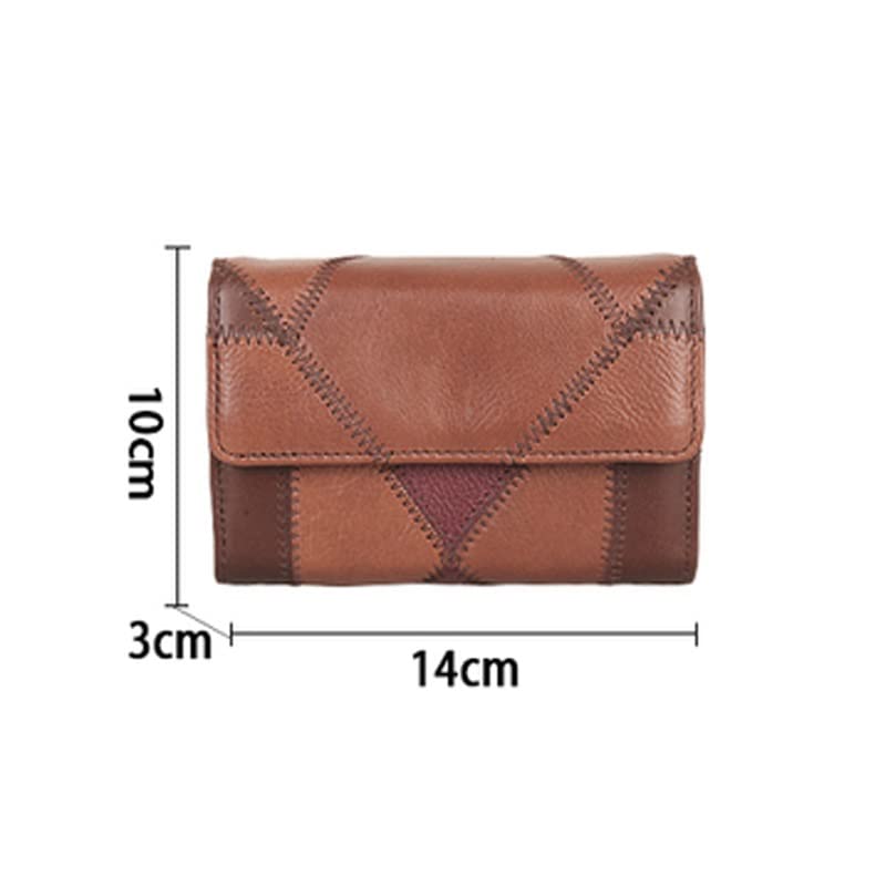 Wallets,Women Leather Short Wallet Ladies Coin Purse Stitching Leather Folding Card Card Holder Retro Clutch2