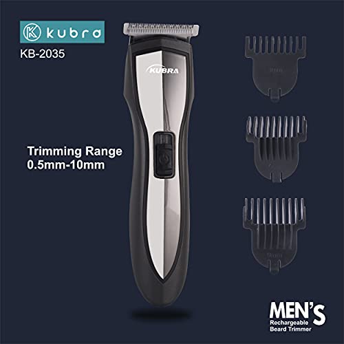 Image of Kubra KB-2035 USB Charging Rechargeable 40 minutes runtime Professional Hair Clipper for Beard and Hair Trimmer (Black)