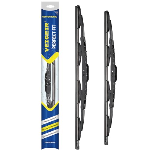 VEIGEIR 21inch + 18 inch Steel Frame Windshield Wiper Blades,Compatible with Toyota Matrix 2008-2003 Vibe and More Model Conventional Front Wiper (Pack of 2)