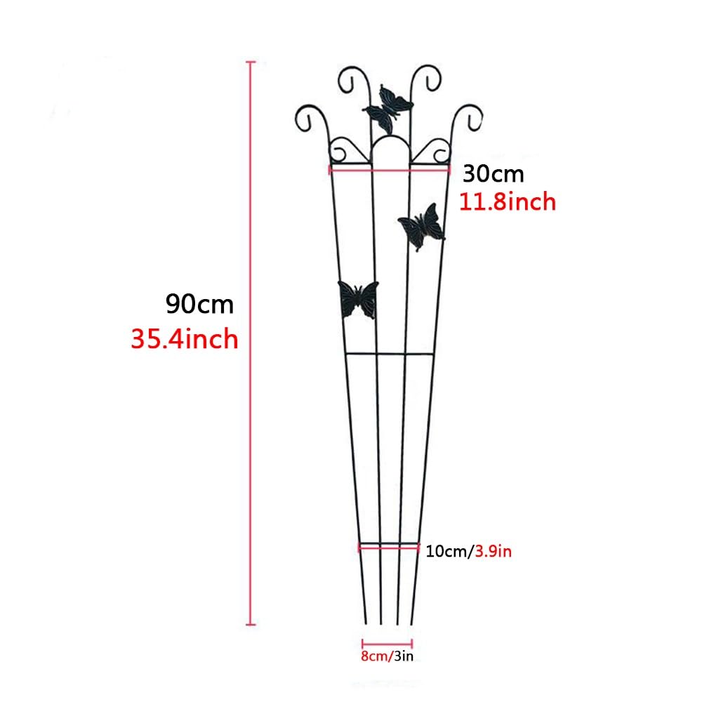 Enrejado De Jardín De 90 CM De Altura para Plantas En Maceta, Enrejado De Metal para Plantas Trepadoras Al Aire Libre E Interior para Plantas De Interior Flor Vides Hiedra(Size:1pcs-90cm/35.4in)
