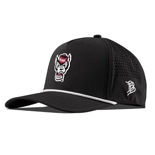Branded Bills Officially Licensed x North Carolina State Wolfpack Black 5-Panel NC State Team Logo PVC