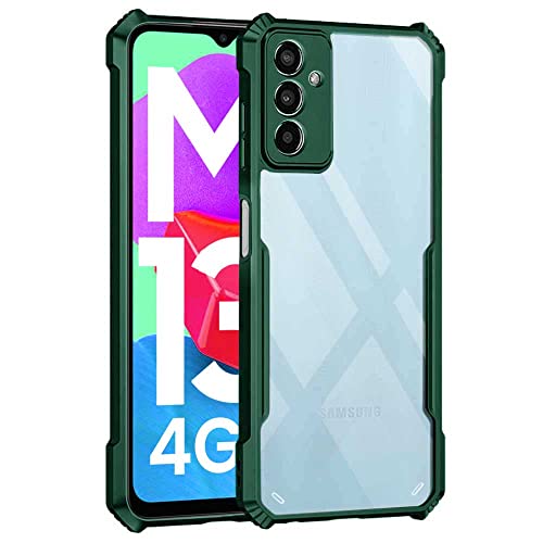 WOW IMAGINE TPU+PC Shock Proof Clear Protective Back Case For Samsung Galaxy M13 4G|F13 4G-Airedge Technology|360 Degree Camera Protection|Transparent Hybrid Back Case Mobile Cover-Green- Best and cheap mobile covers in India