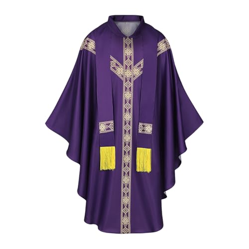 Tenue d'église catholique pour homme avec finitions soignées et col rond