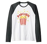 Photo Gallery popcorn retro divertente pop mais lover eater grafica maglia con maniche raglan Photo Gallery popcorn retro divertente pop mais lover eater grafica maglia con maniche raglan