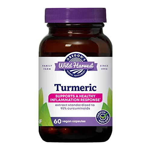 Oregon’s Wild Harvest, Turmeric Curcumin Supplement Vegan Capsules with BioPerine 1350 MGS, 60 Count