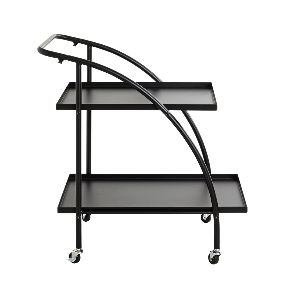 HAKU Carrello di servizio nero, metallo - Dim. L 68 cm x A 71 cm x P 42 cm, Stile Moderno