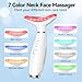 7 Color Neck Face Massager Tool, Facial Massager for Skin Care at Home, Face Sculpting Tool with Thermals, Vibration (White)