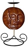 Kerzenständer Holz Doppelmond Kerzenhalter Kerze02