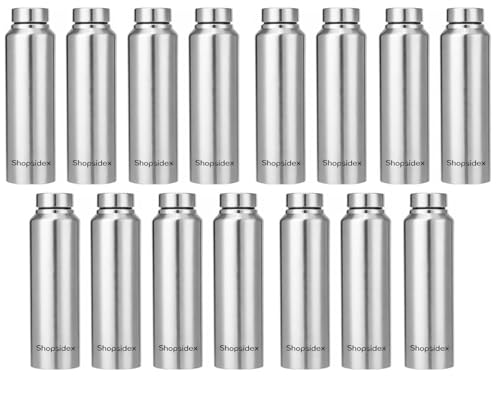 Image of bottle Stainless Steel Water Bottle, 1000 ml, Silver, Leak-Proof, Modern Design Stainless Steel Water Bottle,school /college /office /home /kitchen /gym /travelling (ss pack 15)
