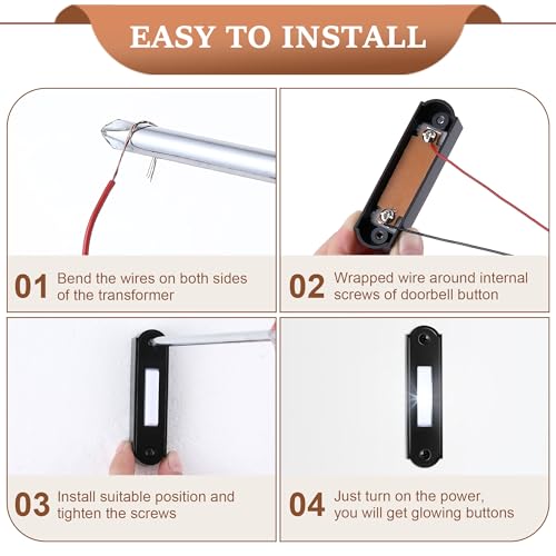 Botón pulsador LED para timbre de puerta con cable de pared 7