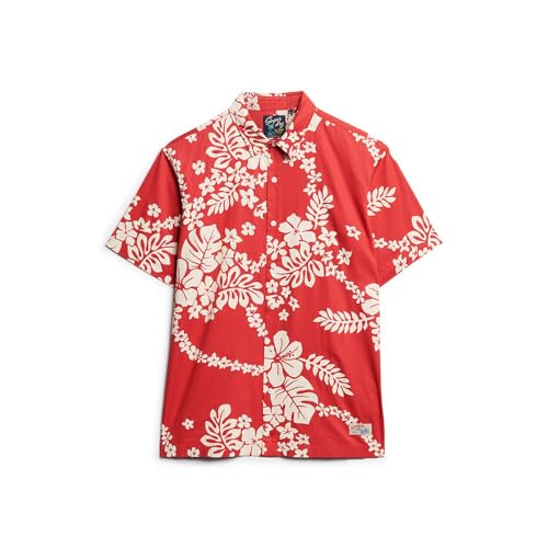 Superdry Para Hombre. M4010353A Camisa Hawaiana Rojo (Xl), Casual, AlgodóN, Manga Corta - 3