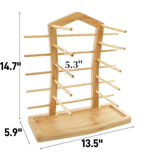 Pumtus Sunglasses Display Stand, 10-Pair Bamboo Eyeglass Holder, Eyewear Rack with Storage Base, Heavy Duty Glasses Riser Collection Showcase for Home, Shop Setting, Office by Pumtus - Image 2
