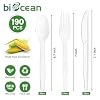 Biocean Extra Heavyduty Compostable Cutlery Set - 190 Count Large Disposable Utensils No Plastic Forks Spoons Knives Biodegradable Fork Eco Friendly Silverware for Party,BBQ,Daily Use,Events,Picnic #2