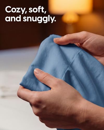Image of Sleepy Town Twin XL Size Bed Sheets - 3 Piece - Twin XL Sheet Set - Extra Soft, Comfy & Cooling - Easy Care - Shrinkage, Wrinkle & Fade Free - Brushed Microfiber - Deep Pocket Bed Sheets (Denim Blue)