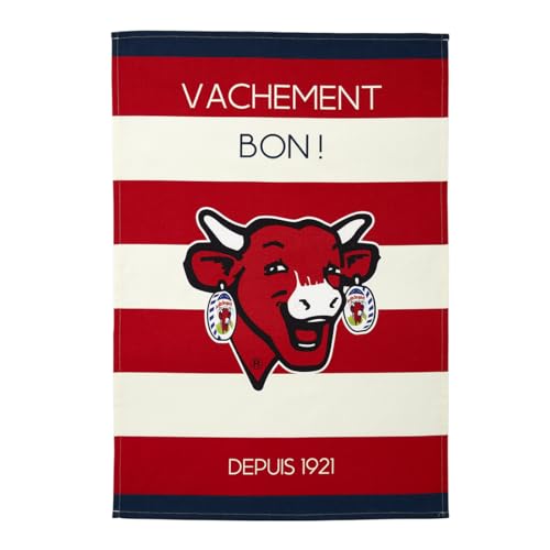 Paño de cocina de vaca con rayas de 50 x 75 cm marca Coucke 2