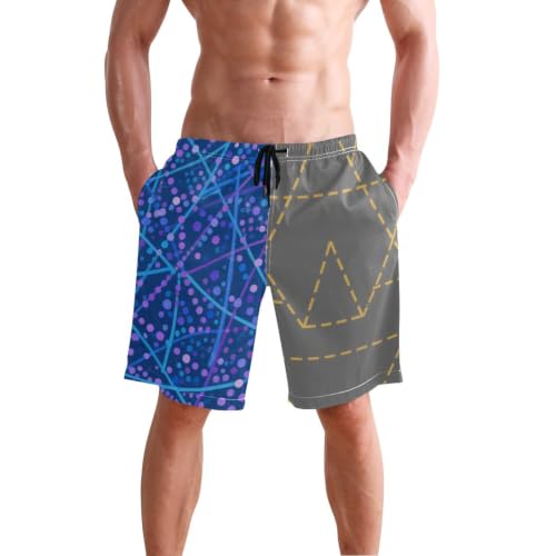Short décontracté respirant homme long de 20,3 cm motif art abstrait