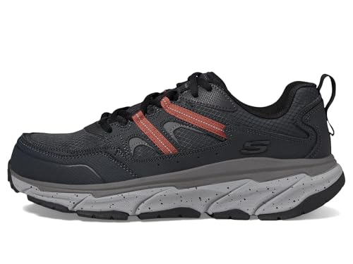 SKECHERS Men's D'Lux Journey Comp Toe Industrial Shoe, Charcoal/Red, 7.5