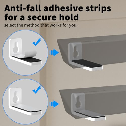 suptek Soundbar Wall Mount Shelf – Wall Mount Bracket for Sony, Samsung, Vizio, LG, Sonos Sound Bars – Under TV Mounting, Space-Saving Design, White SBR001GDSW