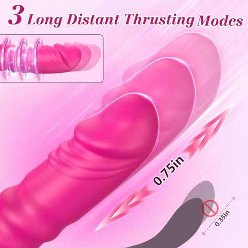 Image of Bkevsd Dildo Rabbit Vibrator for Women, Thrusting Clitoral Stimulator | 3 Thrusting & 10 Vibration Modes, Waterproof & USB Rechargeable, G-Spot Quiet Dual Motors