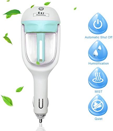 MONOLED Car Air Humidifier, Cool Mist Humidifier, Mini Portable Travel Air Humidifier and Aromatherapy Essential Oil Diffuser, Portable Car Travel USB Mini Car Air Purifier Freshener Diffuser (Blue)