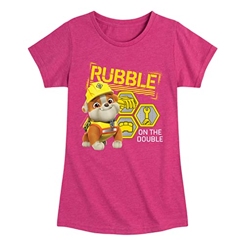HYBRID APPAREL - Paw Patrol - Rubble & Crew - Rubble On The Double - Toddler & Youth Girls Short Sleeve Graphic T-Shirt
