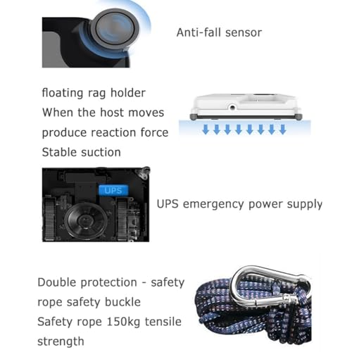 Robô Limpador De Janelas, Limpador De Janelas Inteligente De SucçãO Forte 3000pa Com Jato De áGua Du