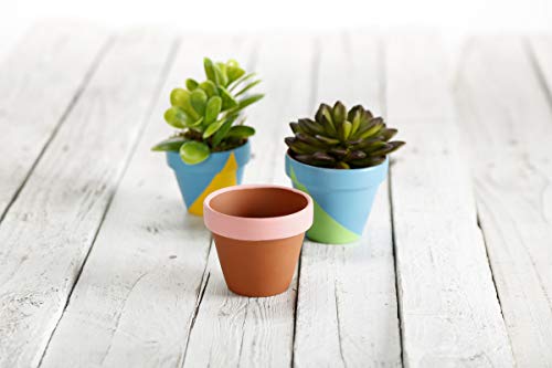 Pot en argile multicolore de 7,6 cm pour décoration de table