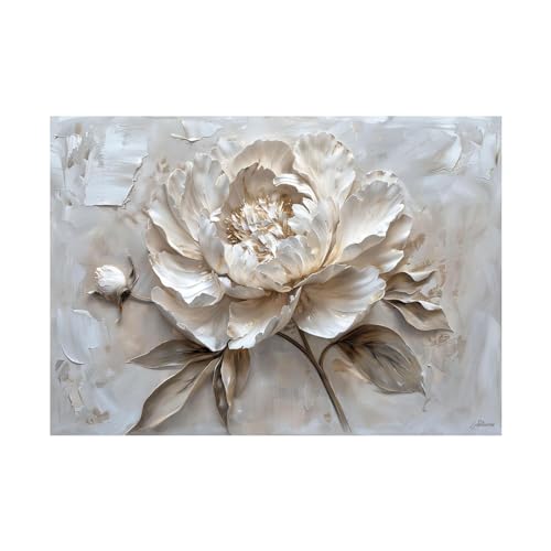 Pintura abstracta de arte floral para decorar la sala de estar o una oficina moderna con elegancia