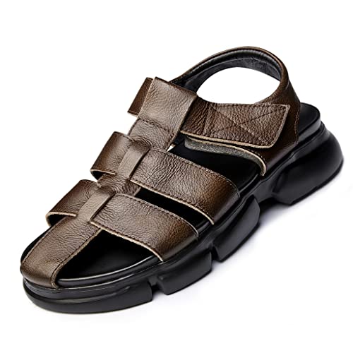 Men's Leather Sandals Hollow Roman Sandals Men's Outer Shoes British Beach Shoes