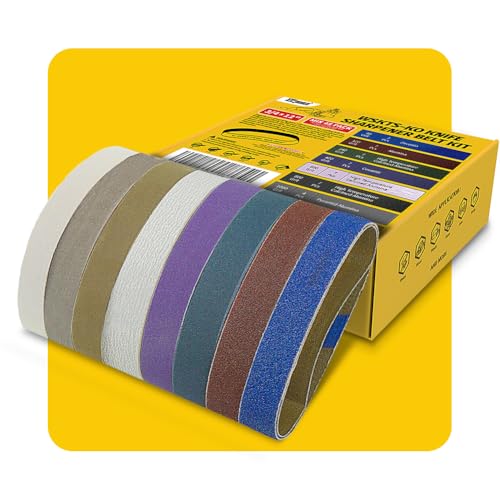 45-Piece 3/4" x 12" Knife Sharpener Sanding Belt Kit for Work Sharp WSKTS-KO, Multiple Grits