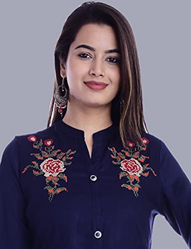 Image of Mehsoos Women's Rayon Embroidered Straight Kurta /Ethnic wear /Tradtional Wear Beautifull Color and Size (KKUT002