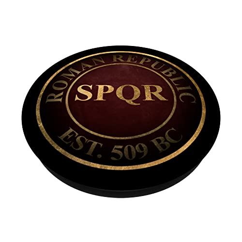 Roman Republic Founding of Rome SPQR Symbol PopSockets Swappable PopGrip, Black - Image 2