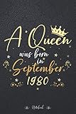 Photo Gallery a queen was born in september 1980 notebook - beautiful birthday gift for women: wedding, 114 pages, budget, work list, 6x9 inch, planner, stylish paperback, book Photo Gallery a queen was born in september 1980 notebook - beautiful birthday gift for women: wedding, 114 pages, budget, work list, 6x9 inch, planner, stylish paperback, book