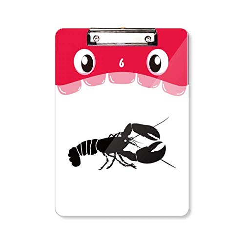 Porte-bloc A4 noir motif crevettes pinceau métallique rigide