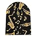LITPUZC Fashionable Cuffed Beanie Hats for Men Women Saxophone Trumpets Music Gold Black Knit Hat Soft Warm Skull Cap Stretch Fall Winter Hat