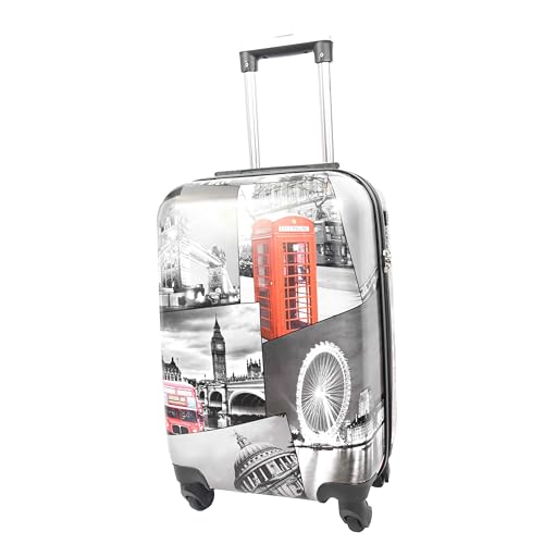 A1 FASHION GOODS London Landmark - Maleta rígida de 4 ruedas con cerradura y bolsas de viaje expandibles, multicolor, Small 20 A1 FASHION GOODS London Landmark - Maleta rígida de 4 ruedas con cerradura y bolsas de viaje expandibles, multicolor, Small 20