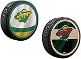 Inglasco Reverse Retro Dual Logo Souvenir Hockey Puck (Wild)