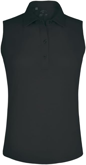 Monterey Club Womens Microfiber Tailored Collar Solid Sleeveless Polo Shirt #4063
