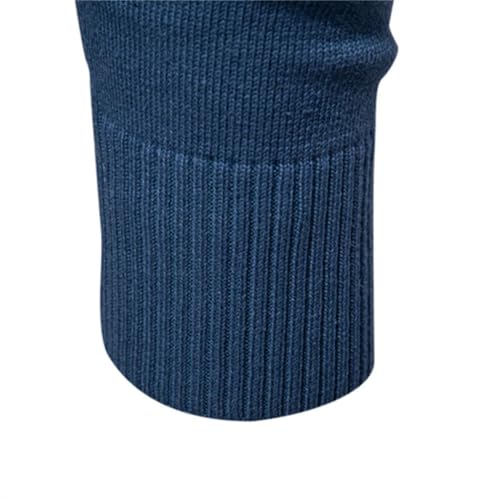 Men Solid Cotton Crew Neck Relax Fit Knit Pullovers Fashion Classic Long Sleeve Sweater4