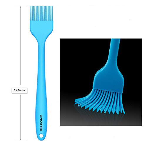 Silcony brush3 Heat Resistant Silicone Basting Pastry Brushes, Assorted Colors, 8.4 Inches, Set of 3