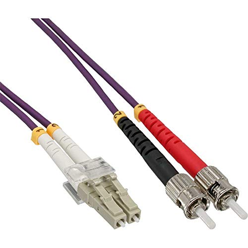 Preisvergleich Produktbild InLine 88520P LWL Duplex Kabel, LC / ST, OM4, 20m Lila