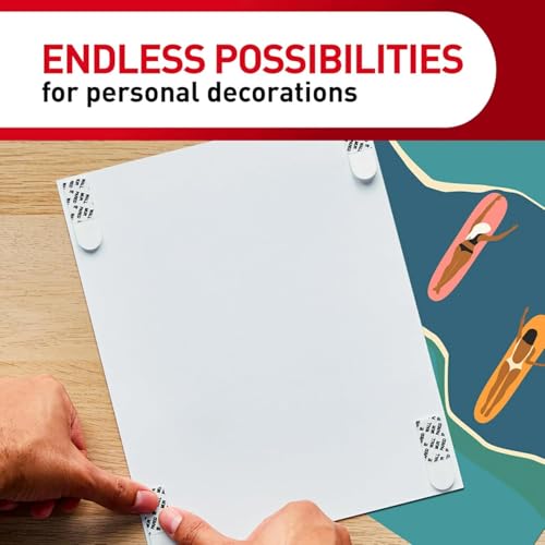 Command Poster Mounting Adhesive Strips, White - 12 Adhesive Strips - Ideal for Hanging Posters, Schedules, Calendars or Pictures without Frames - Damage Free Hanging