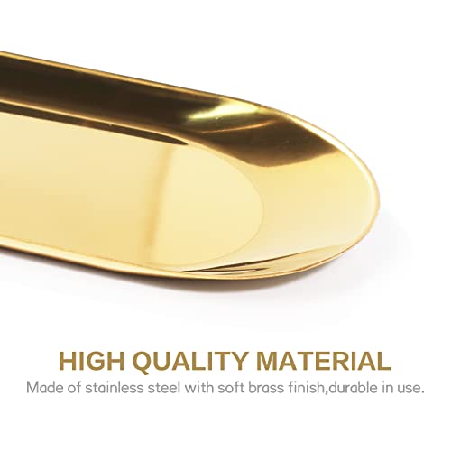 Stainless Steel Gold Towel Tray, Brass Decorative Tray For Vanity Dresser Coffee Table Nightstand Counter Bathroom Sink Desk Decor #TOP2