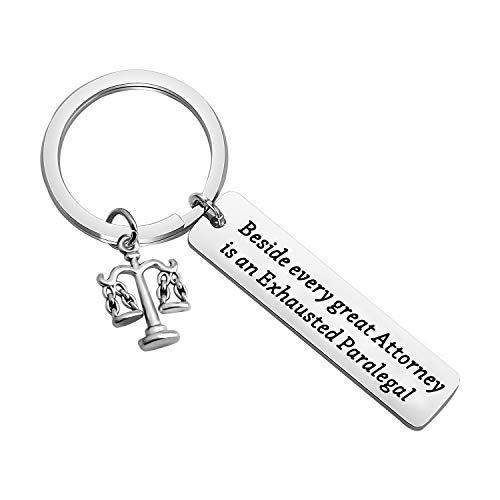 CENWA Scales of Justice Keychain Legal Assistant Gift Beside Every