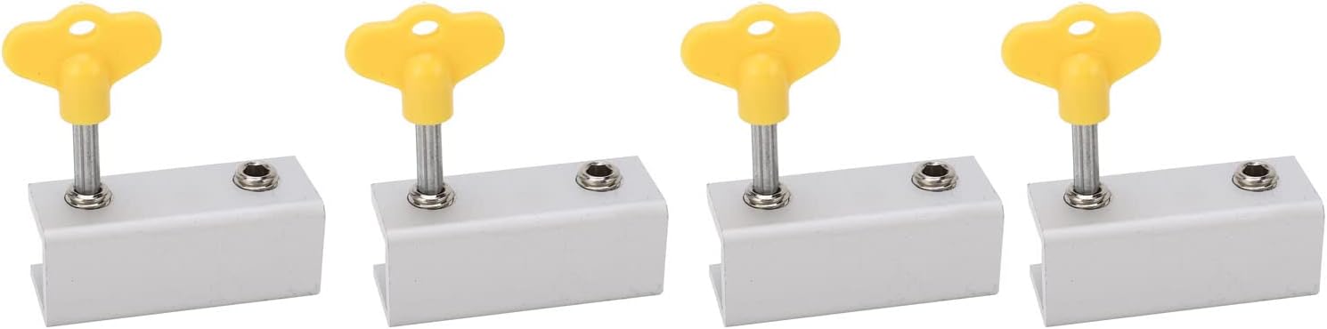 4Set Window Lock Aluminium Alloy Adjustable Security Lock Stopper with Key for Vertical Horizontal Sliding Window
