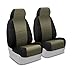 Coverking Custom Fit Front 50/50 Bucket Seat Cover for Select Dodge Challenger Models - Spacermesh 2-Tone (Taupe with Black Sides)