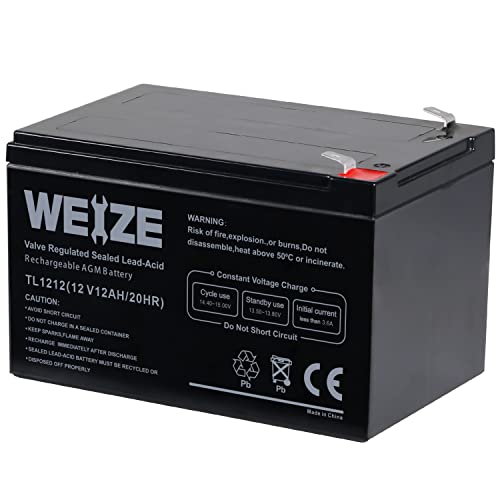 Weize 12V 12Ah Sealed Lead Acid (Sla) Agm Deep Cycle Rechargeable Battery #TOP5